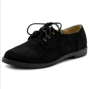 Faux Suede Oxford Lace Up Shoes - Never Worn